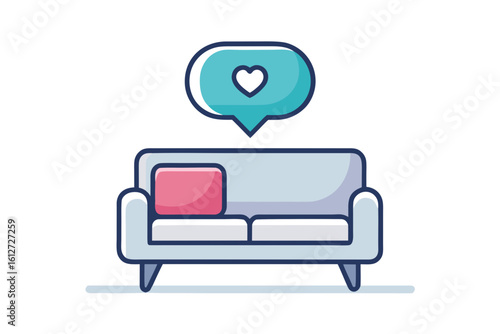 therapy session icon couch speech bubble conversation  