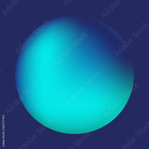 A holographic Neon Glow Gradient Sphere in Blue. Vibrant Gradient Banner with blue Glow Gradient background. Vector Illustration