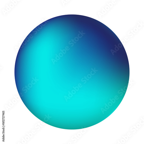 A holographic Neon Glow Gradient Sphere in Blue. Vibrant Gradient Banner with blue Glow Gradient background. Vector Illustration