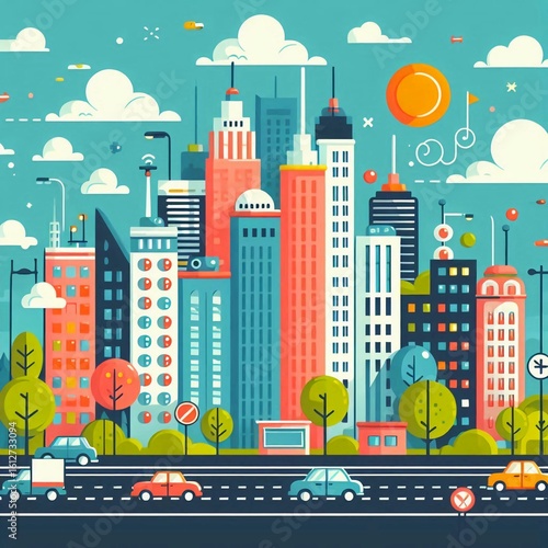 urban landscape with city