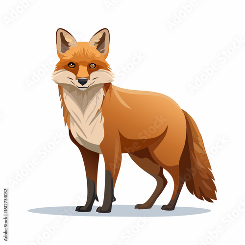 Captivating Cartoon Fox: A Vibrant Vector Illustration of a Wild Animal Stand Alone