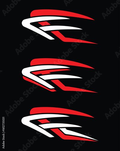 Abstract racing stripes car wrap stickers set