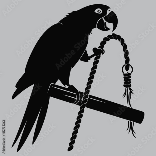 parrot Chewing Wooden silhouette vector design art and illustration