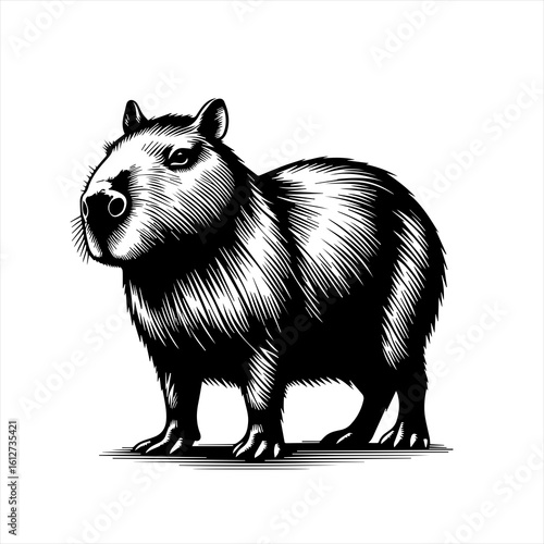 A capybara standing