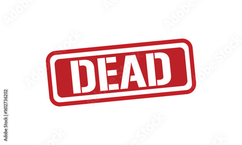 DEAD red stamp text vector, rubber stamp