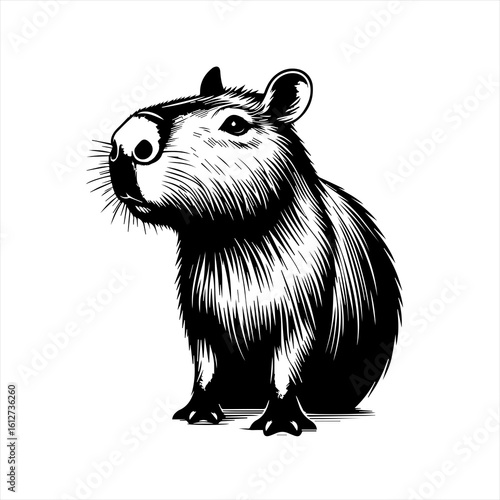 rat on white background