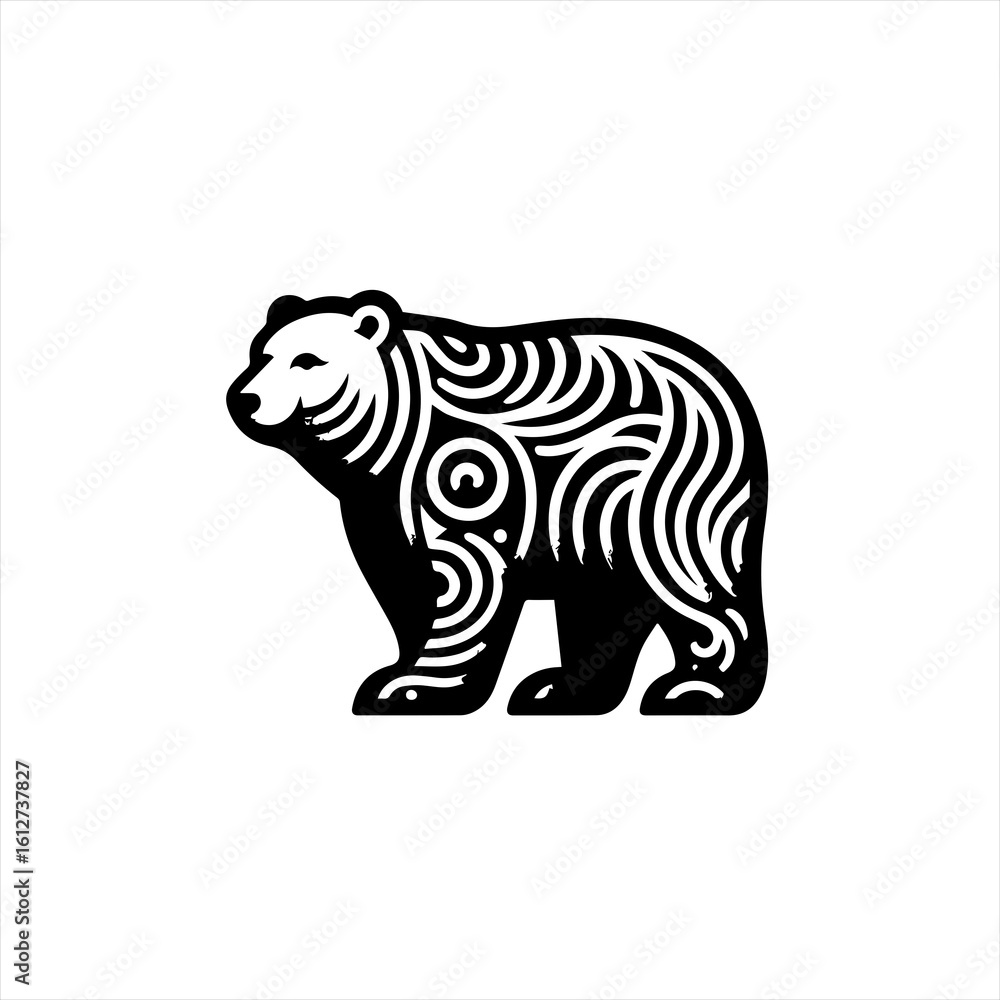 Obraz premium Bear with ornate design