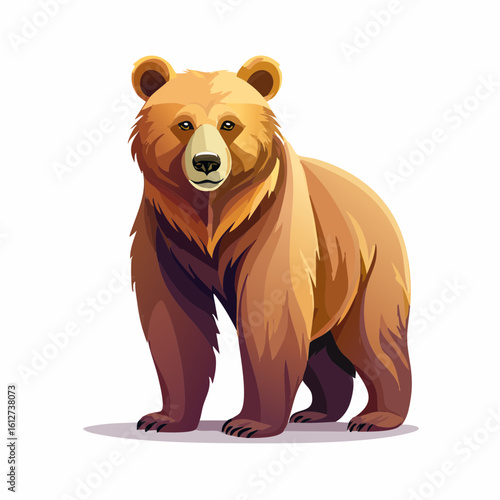 Majestic Brown Bear Illustration: A Detailed Wildlife Portrait of a Powerful Animal