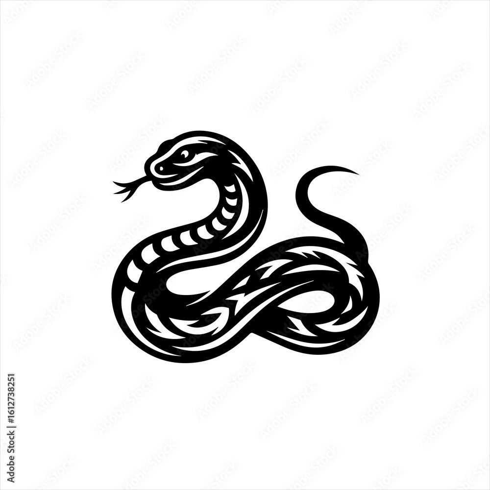 Obraz premium Coiled snake illustration