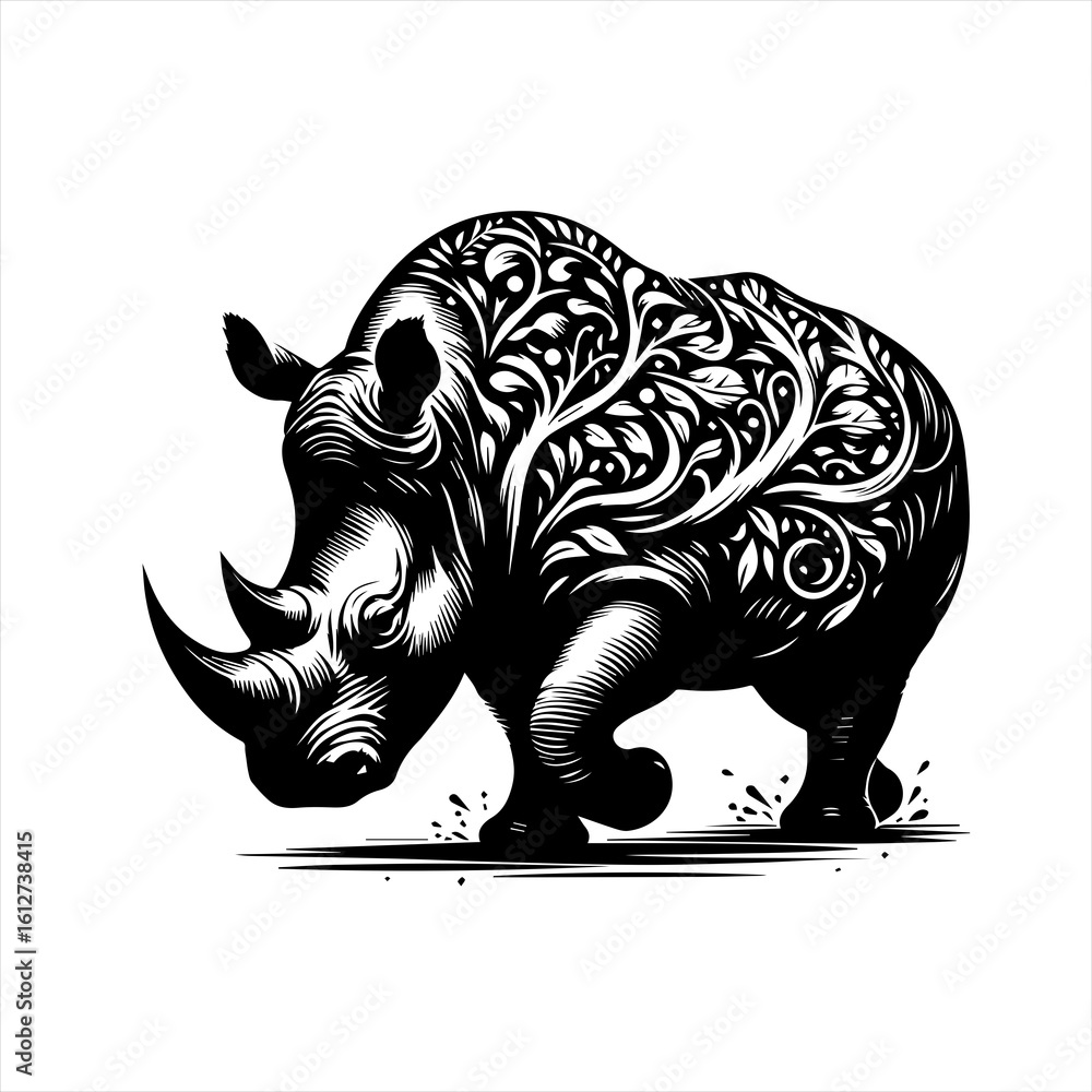 Obraz premium rhino on white