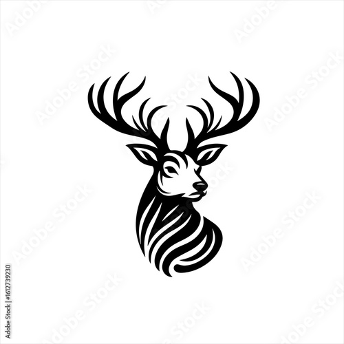 Majestic stag with large antlers