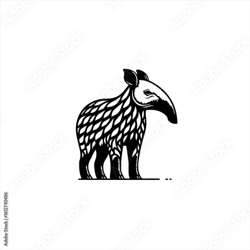 Stylized tapir drawing