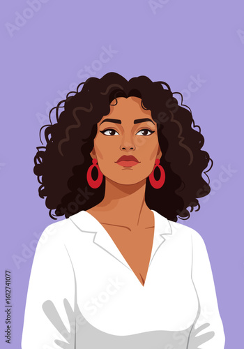 Latina Confidence – Flat Profile Vector Illustration