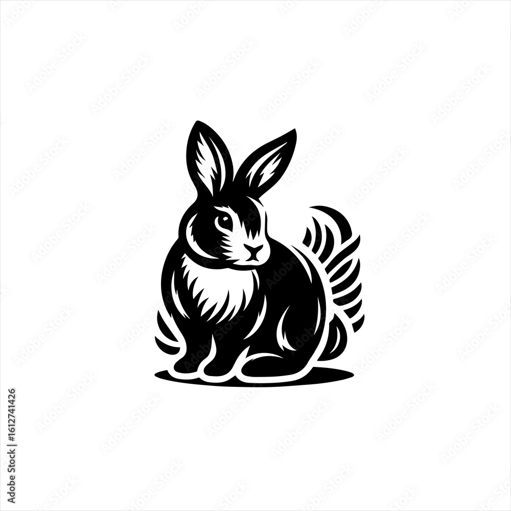 Fototapeta premium Rabbit graphic silhouette