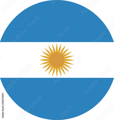 Circular Argentinian Flag Simple Design