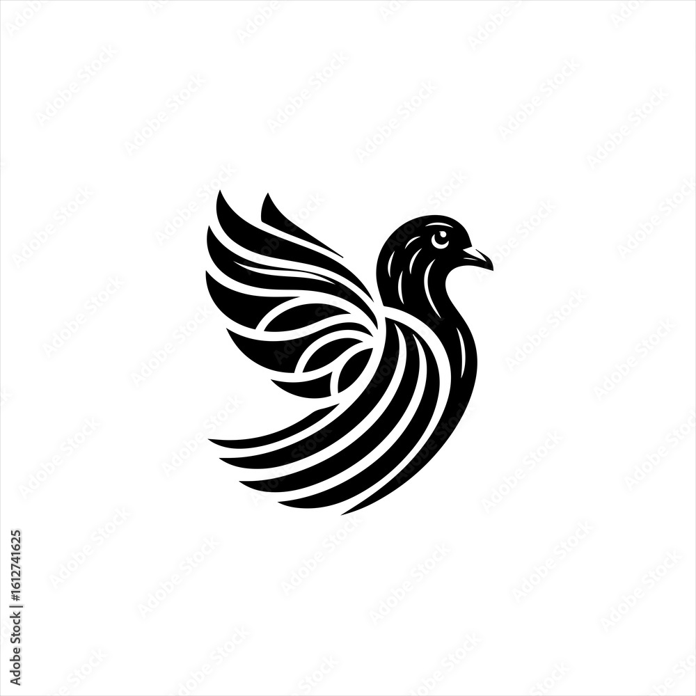 Fototapeta premium Stylized dove isolated on white