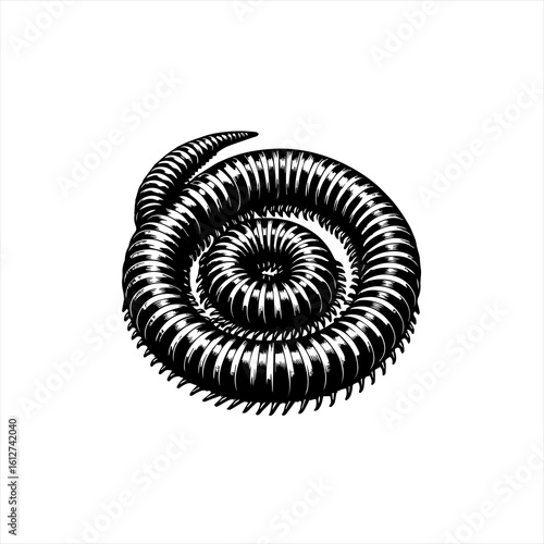 Millipede illustration isolated on white background
