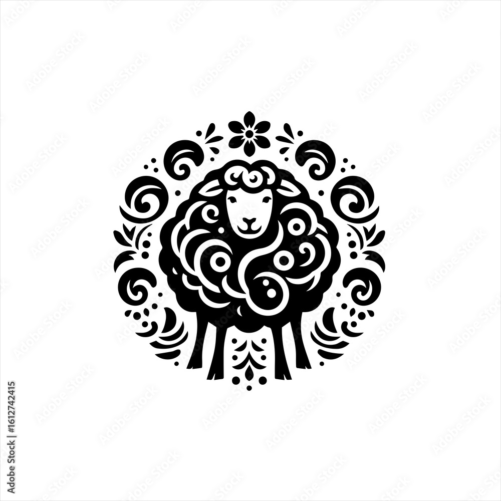 Obraz premium Stylized sheep illustration