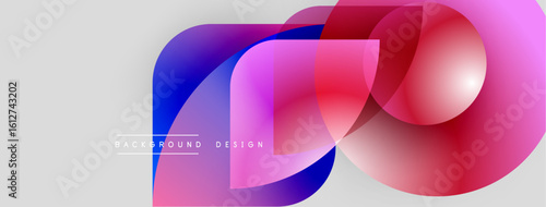 Abstract flowing shapes, vibrant colors. Pink, blue gradients create dynamic composition. Modern design element for backgrounds.