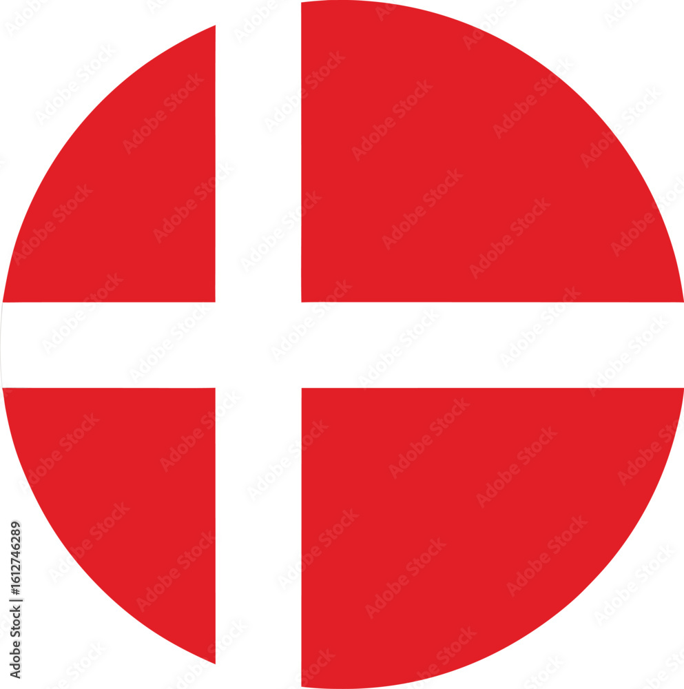 Fototapeta premium round denmark flag vector illustration symbol of national pride and patriotism