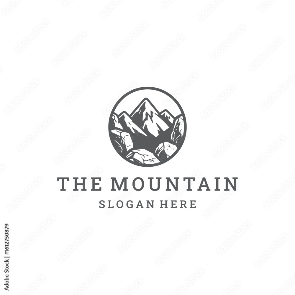 Obraz premium Mountain logo vector icon illustration style