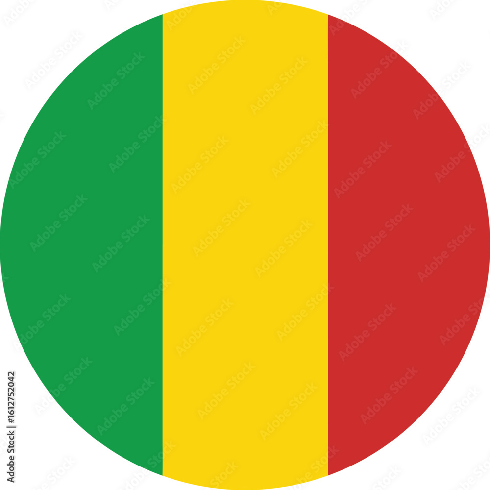 Fototapeta premium Mali Flag Circle Icon National Symbol
