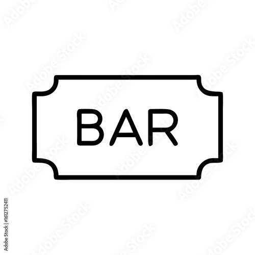 Bar ticket with simple design on transparent background