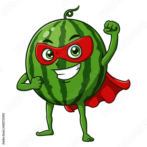 Superhero Watermelon Cartoon Posing illustration