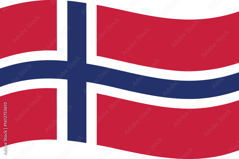 Obraz premium Waving Norwegian Flag National Symbol Identity