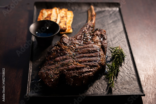Grilled Tomahawk Steak with Rosemary and Halloumi Cheese – Gourmet Plate