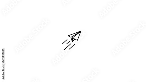 Send Message faster icon with Paper Plane Animation.Flying paper plane in motion.4k stock video.