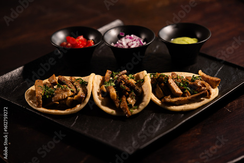 Mexican Street Tacos with Traditional Salsas