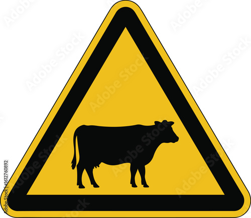  cow cattle field warning sign 