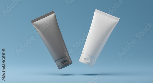 White and black cream tube icon isolated 3d render mockup