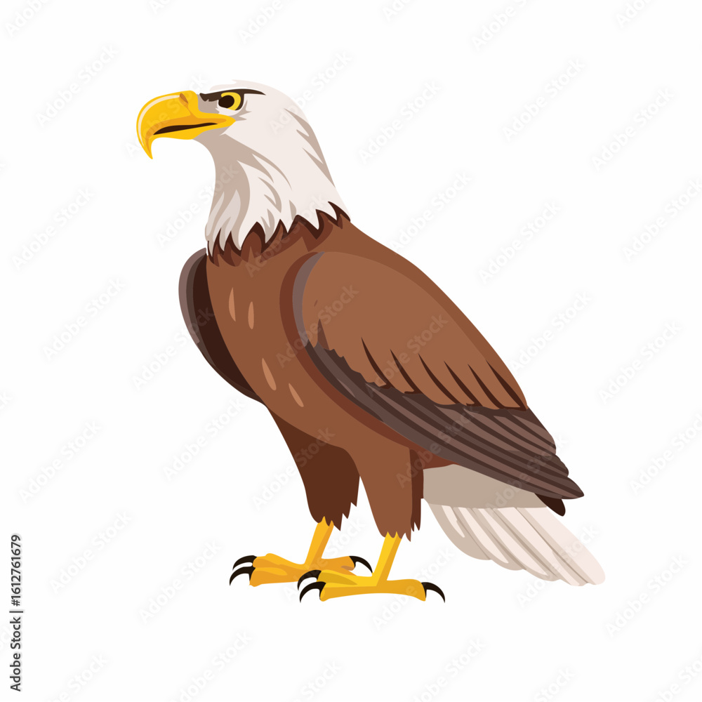 Obraz premium Majestic Bald Eagle Illustration: A Symbol of Freedom and Wildlife Conservation