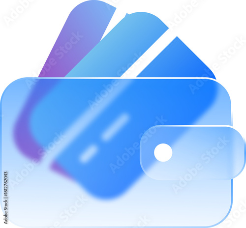 Transparent Background Wallet, Finance, and Money Glassmorphism Icon Design