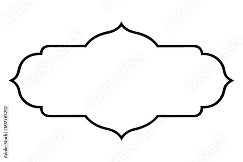 Black ornate decorative frame with scalloped edges and pointed finials border