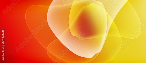 Abstract vibrant background. Warm colors blend, creating soft flowing shapes. Red, orange, yellow hues dominate composition. Smooth gradients present.