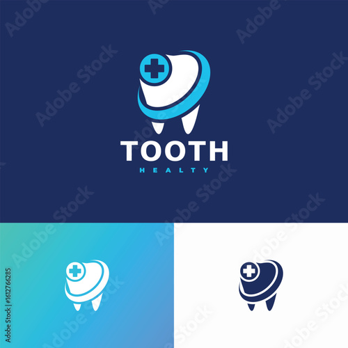 teeth and medical symbols logo