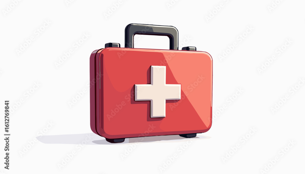 Obraz premium 3D vector illustration of first aid kit for emergency medical care