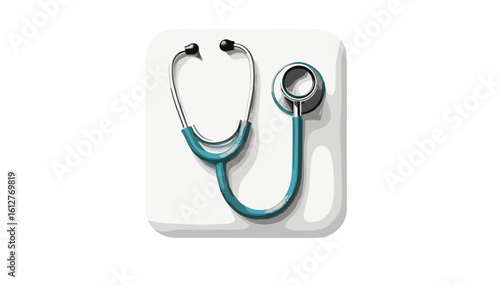 3D vector illustration of a smiling stethoscope symbolizing healthcare and medical concepts