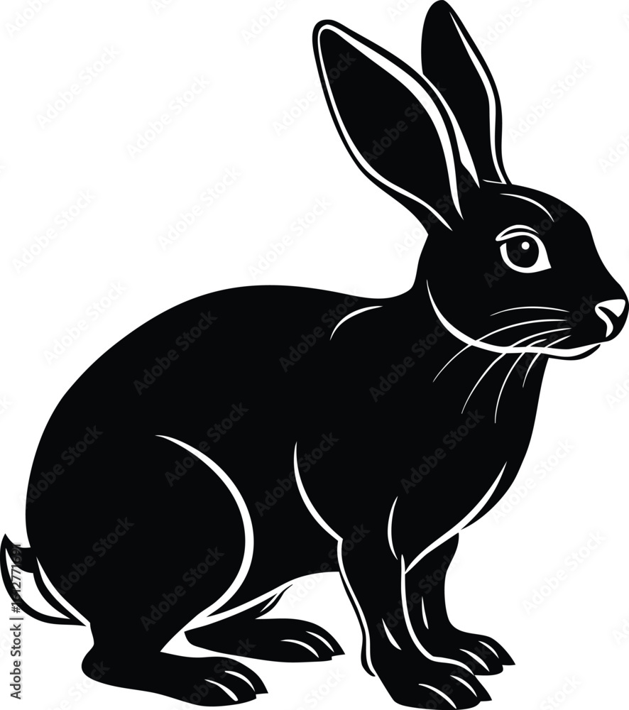 Obraz premium rabbit-silhouette-vector-isolated-on-white-backgro (3).eps