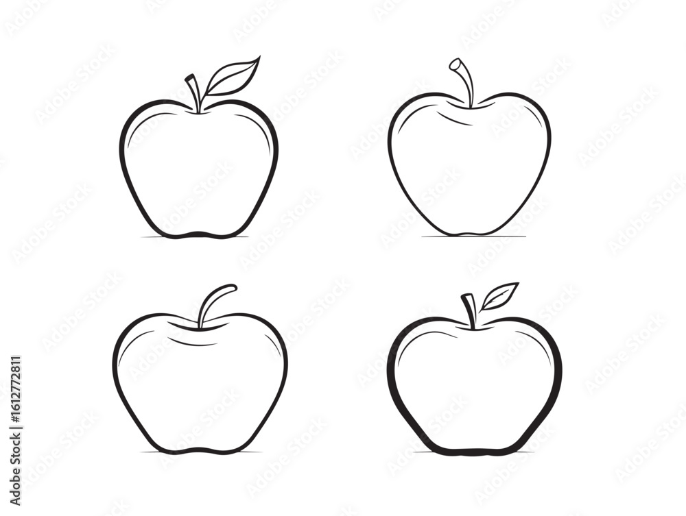 Fototapeta premium Glossy apple icons in clean vector format