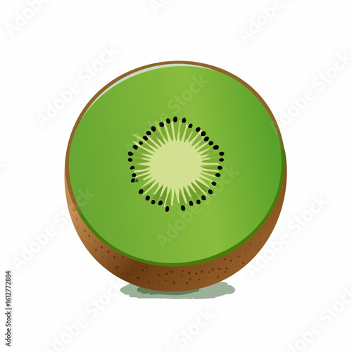 Vibrant close up illustration of a juicy kiwi fruit showcasing its unique texture