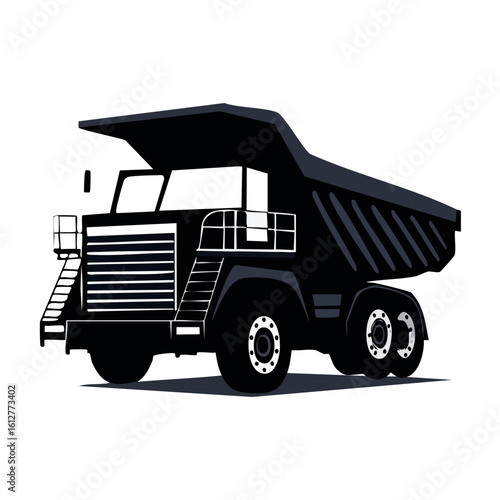Large Mining Truck Silhouette Illustration