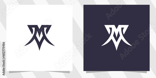 letter mv vm logo design
