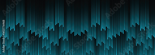 Glowing Cyan Vertical Lines Pattern on Black Background – Abstract Digital Waveform Inspired Design for Futuristic Technology Visuals, Music Posters, UI Backgrounds, and Motion Graphics