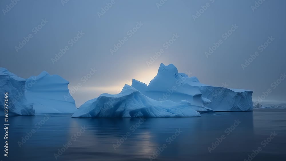 custom made wallpaper toronto digitalIcebergs floating on calm arctic sea at dusk