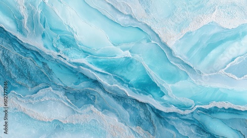 Wallpaper Mural The artwork features mesmerizing turquoise formations with layered textures, creating a serene visual experience that evokes feelings of tranquility and exploration of nature's details. Torontodigital.ca