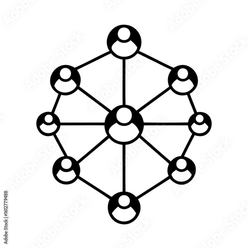 Network of People Connected Together connection group